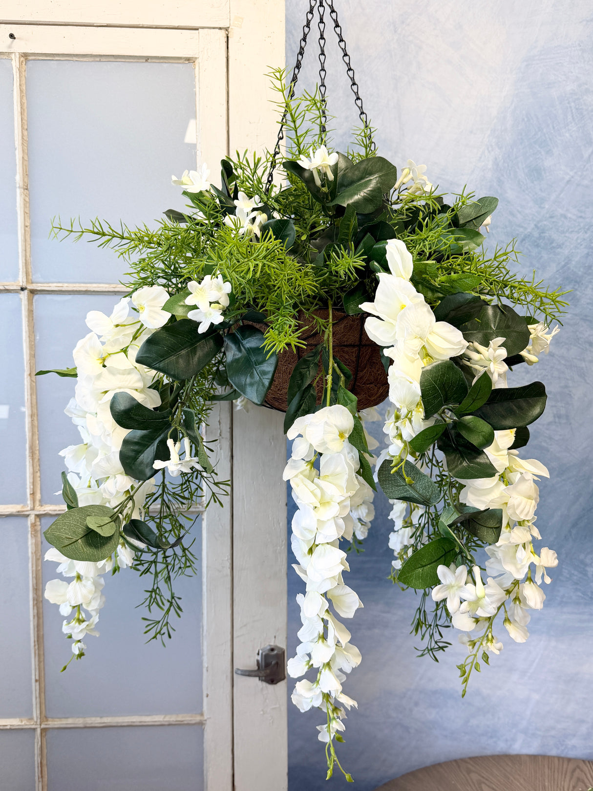 27" UV Protect Natural Charm Hanging Basket