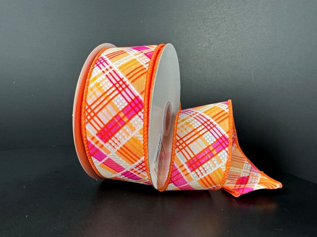 1.5" Orange Fuchsia Dash Ribbon Bolt