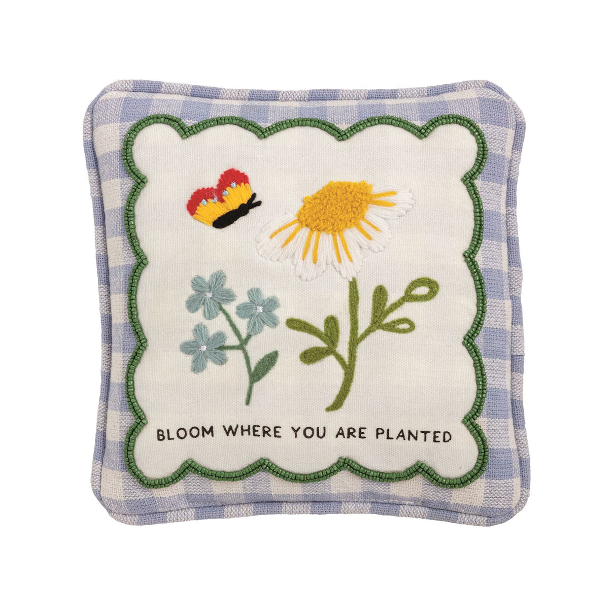 Bloom Where Planted Embellished Garden Pillow