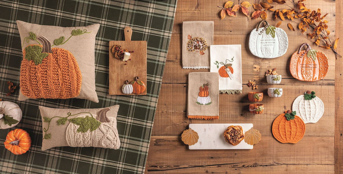 Lumbar Pumpkin Vine Pillow