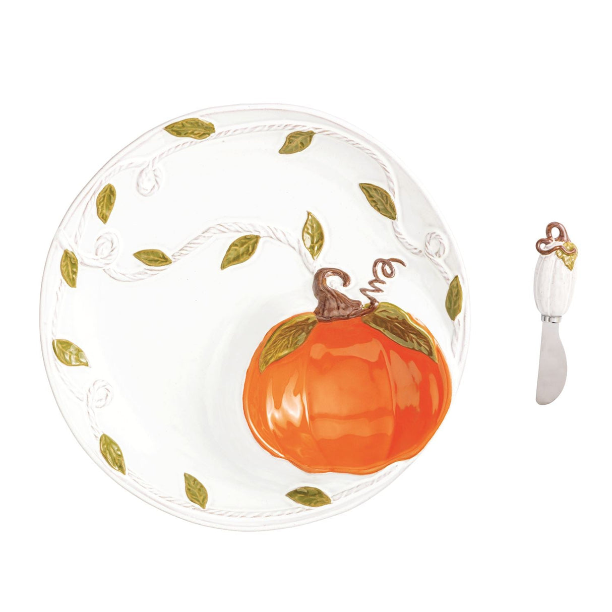 Pumpkin Vine Chip and Dip Server Set