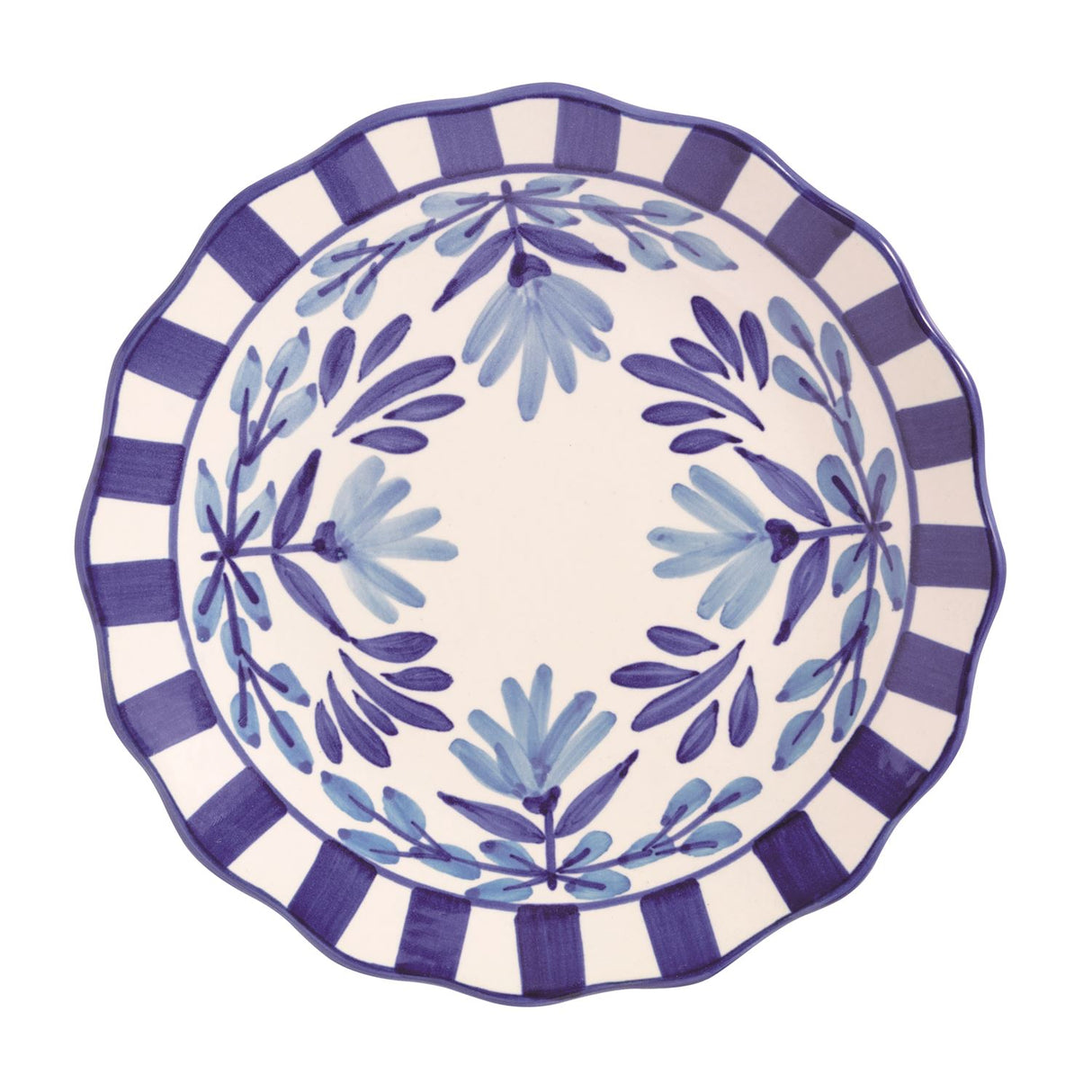 Floral Motif Blue Plate