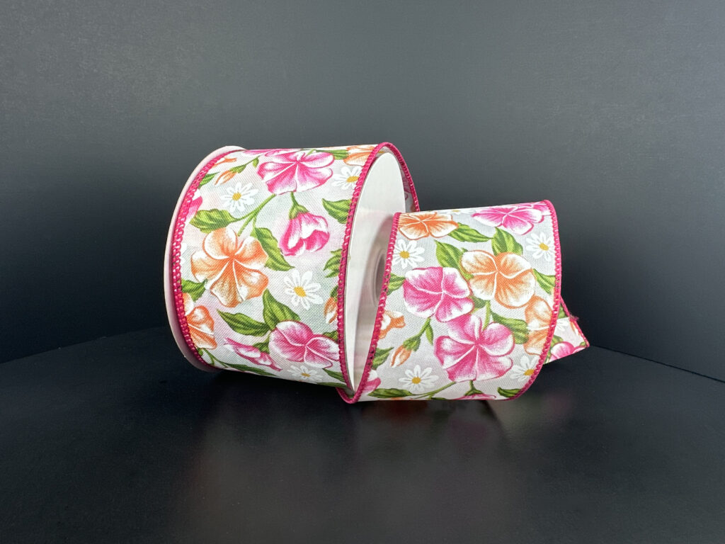 2.5" Geranium Daisy Ribbon Bolt