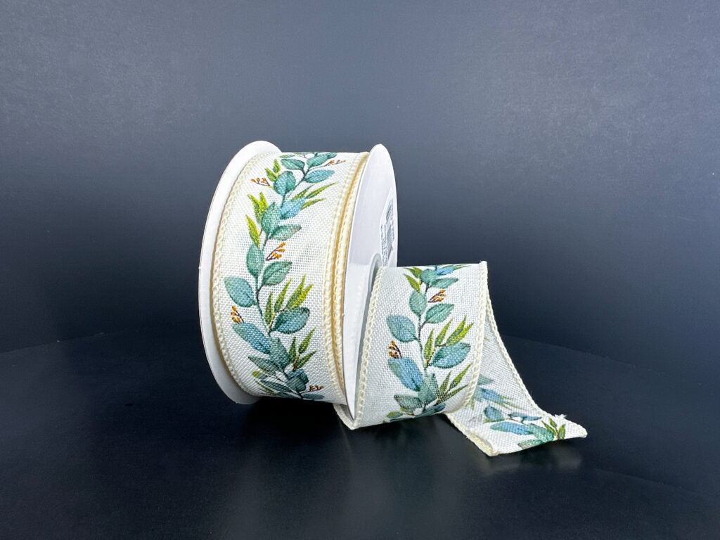 1.5" Linen Eucalyptus Ribbon Bolt