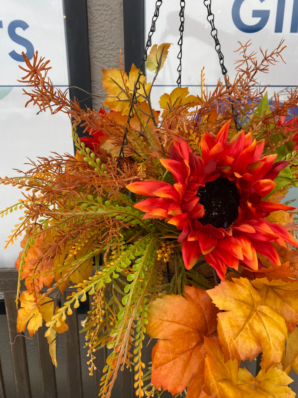 27" Autumn Breeze Hanging Basket