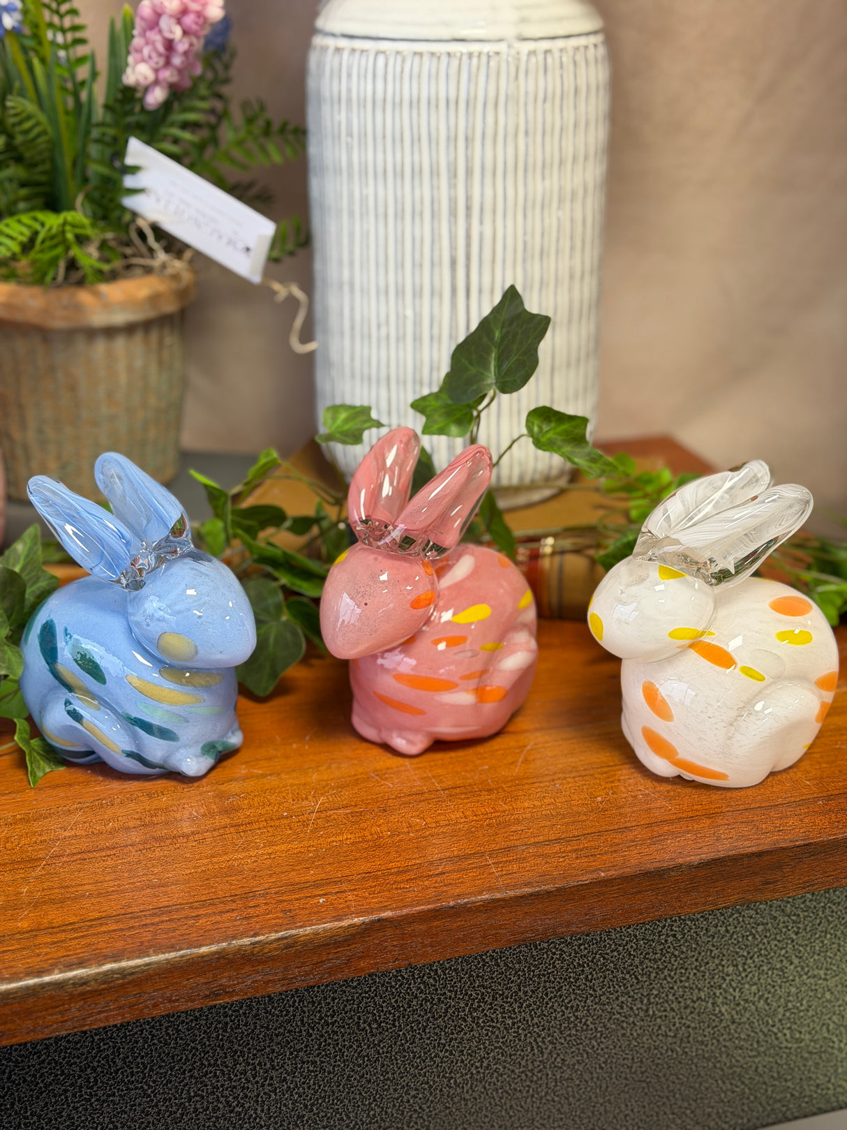 Cute & Modern Glass Easter Bunny - 3 Colors