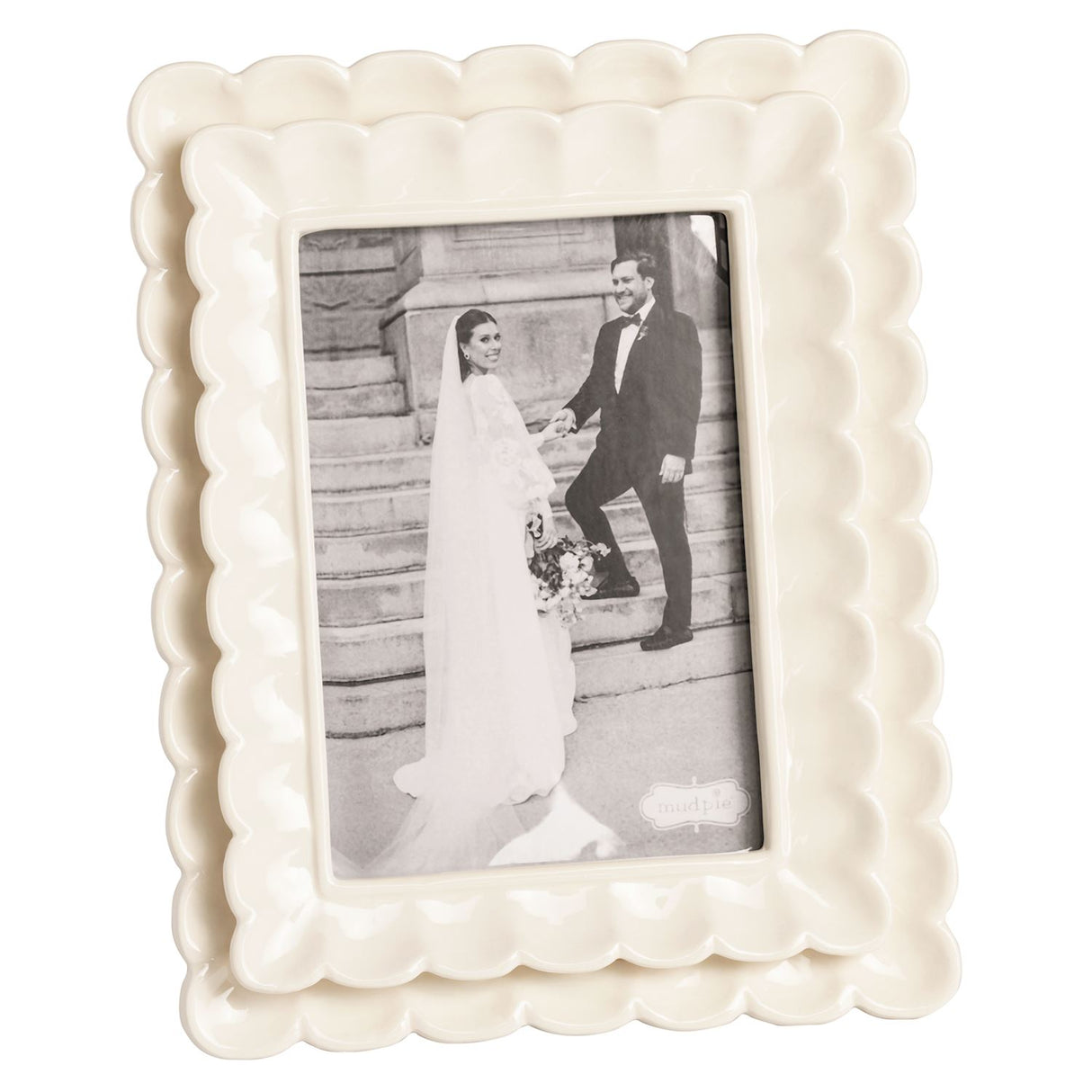 Large White Scalloped Frame