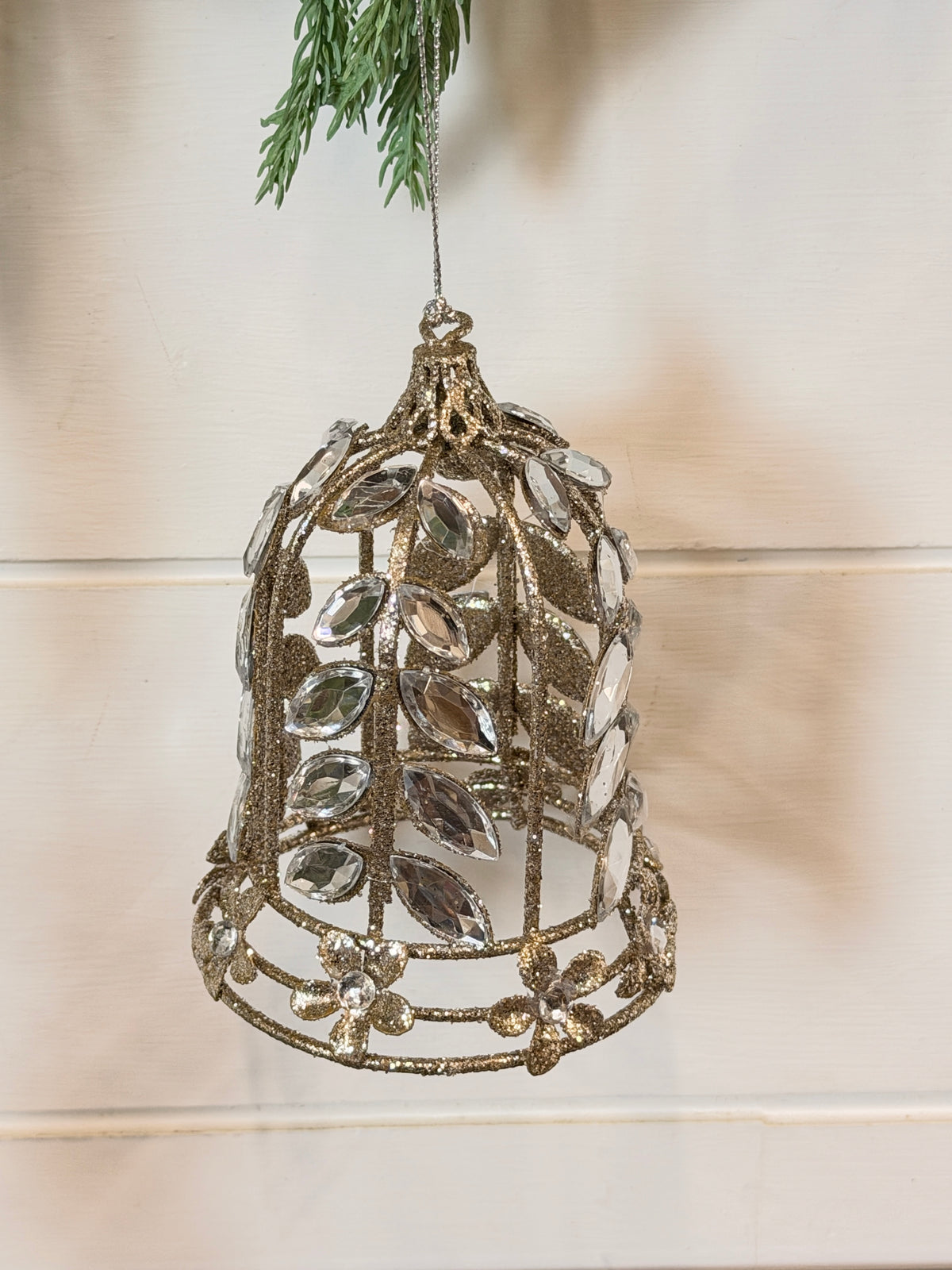 Jewels & Glitter Metal Bell Ornament