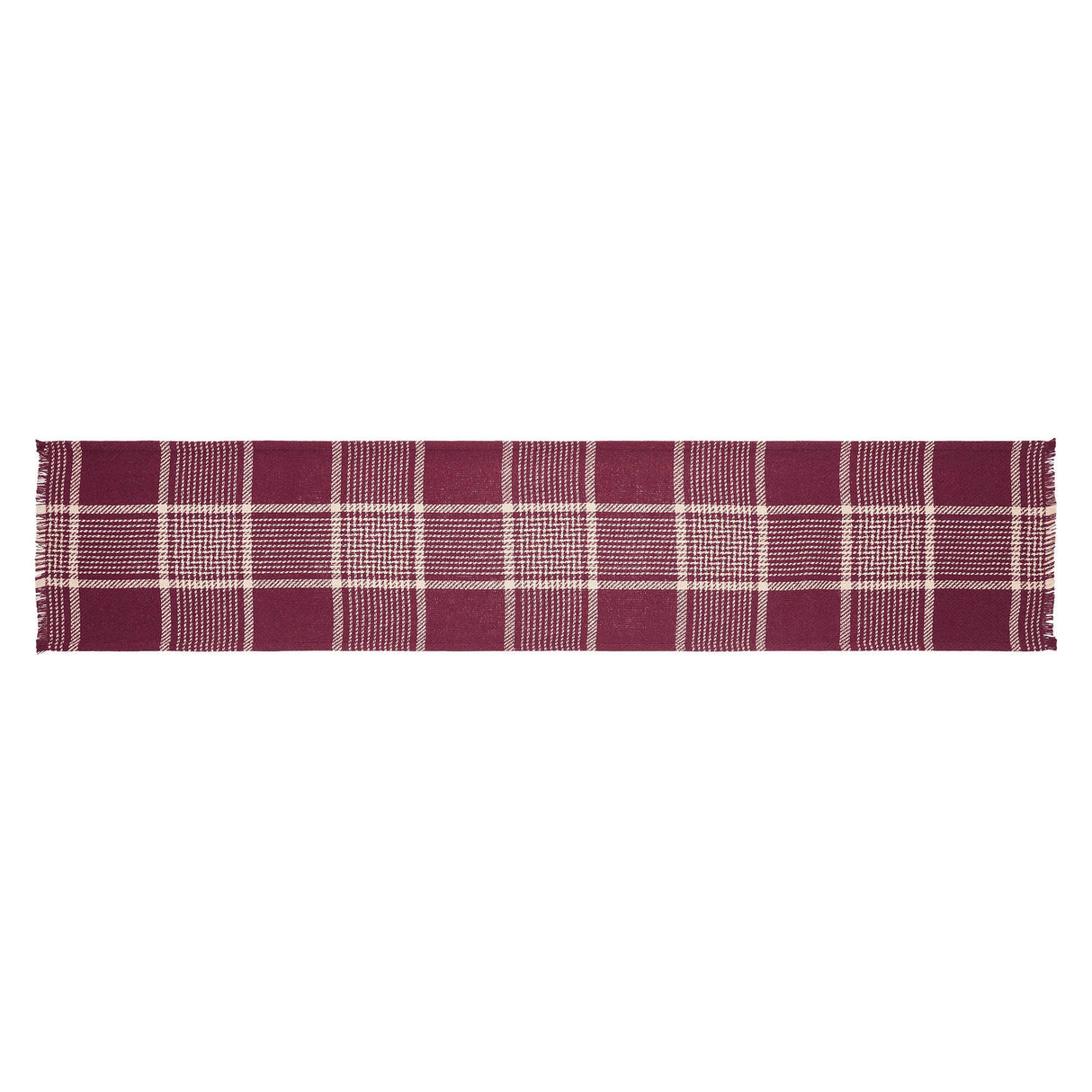 Eston Burgundy Tan Plaid Runner