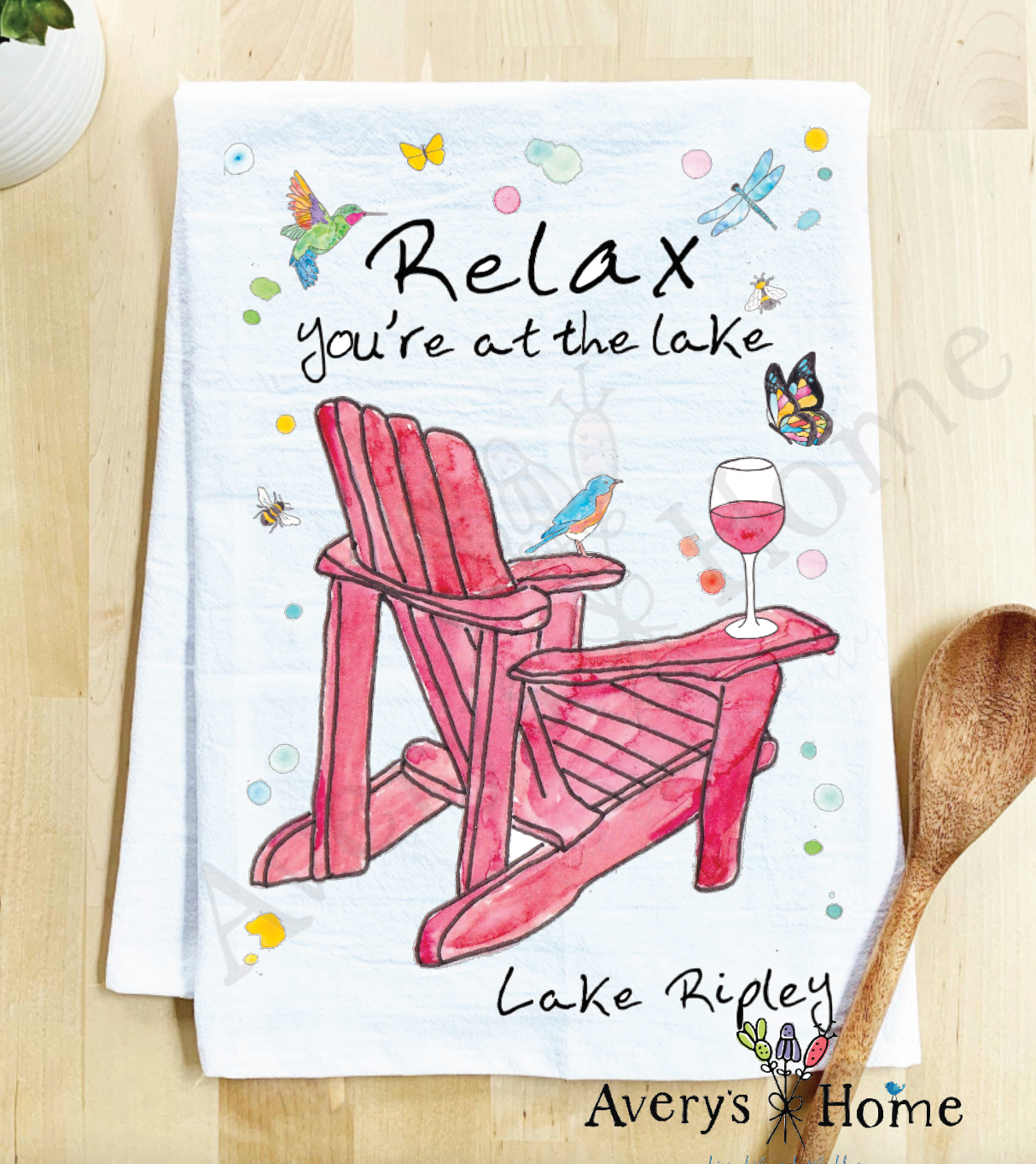Relax At the Lake Tea Towel