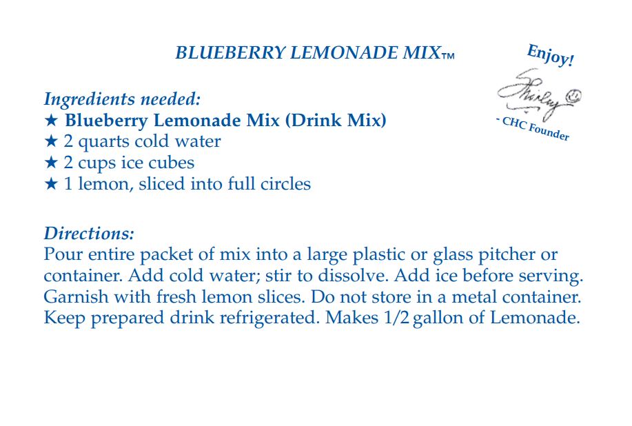 Blueberry Lemonade Drink Mix