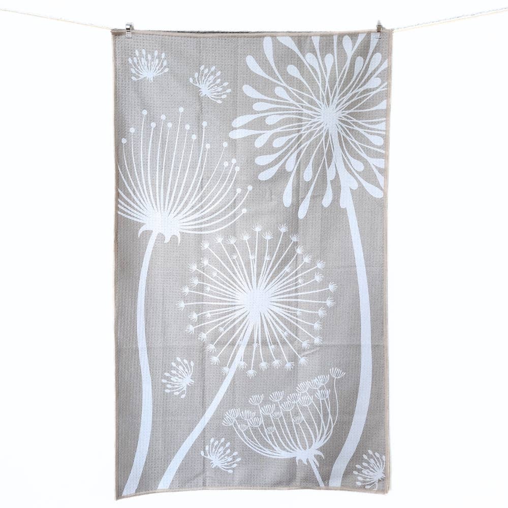 Dandelion Bee Reversible Microfiber Tea Towel