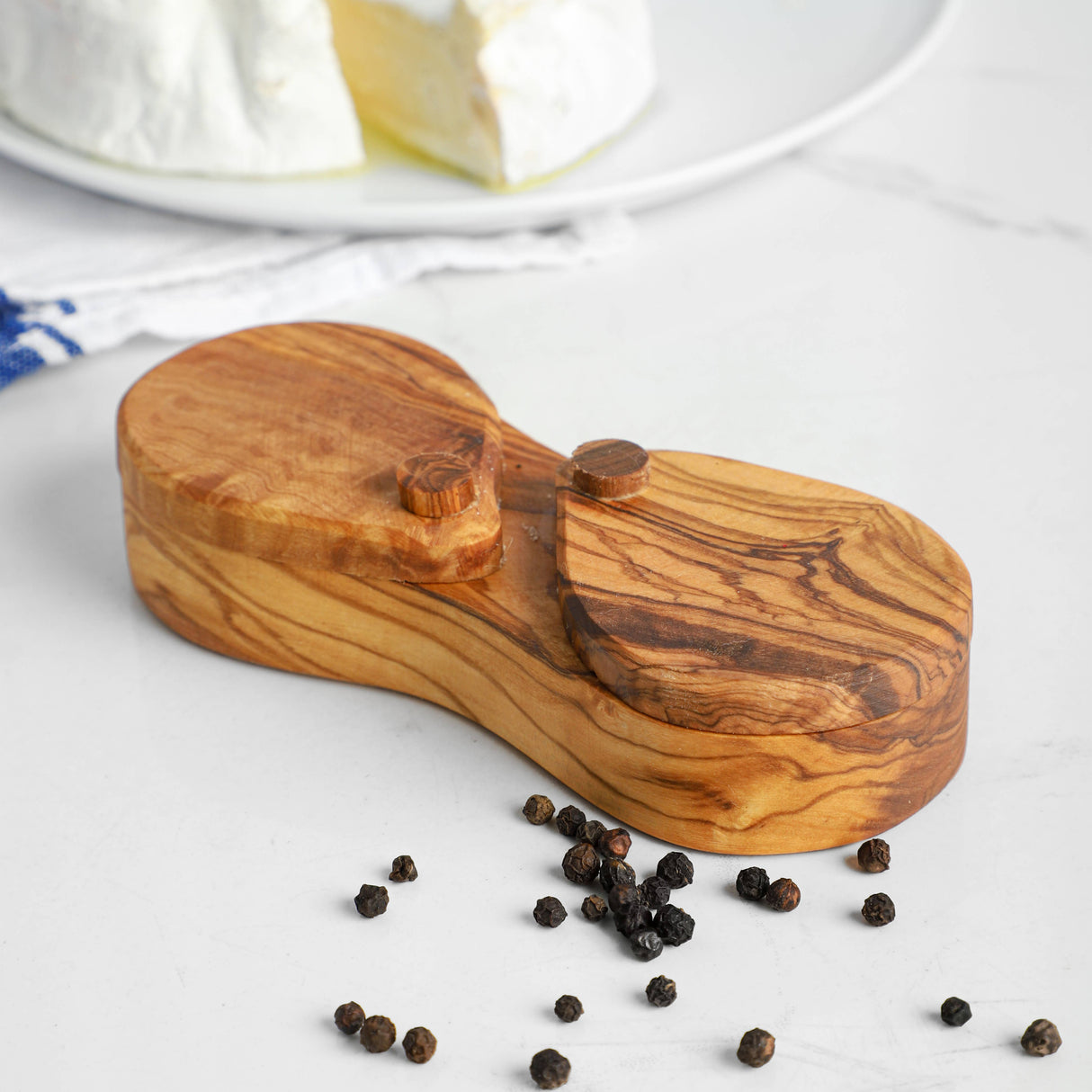 Olive Wood Handmade Salt & Pepper Box