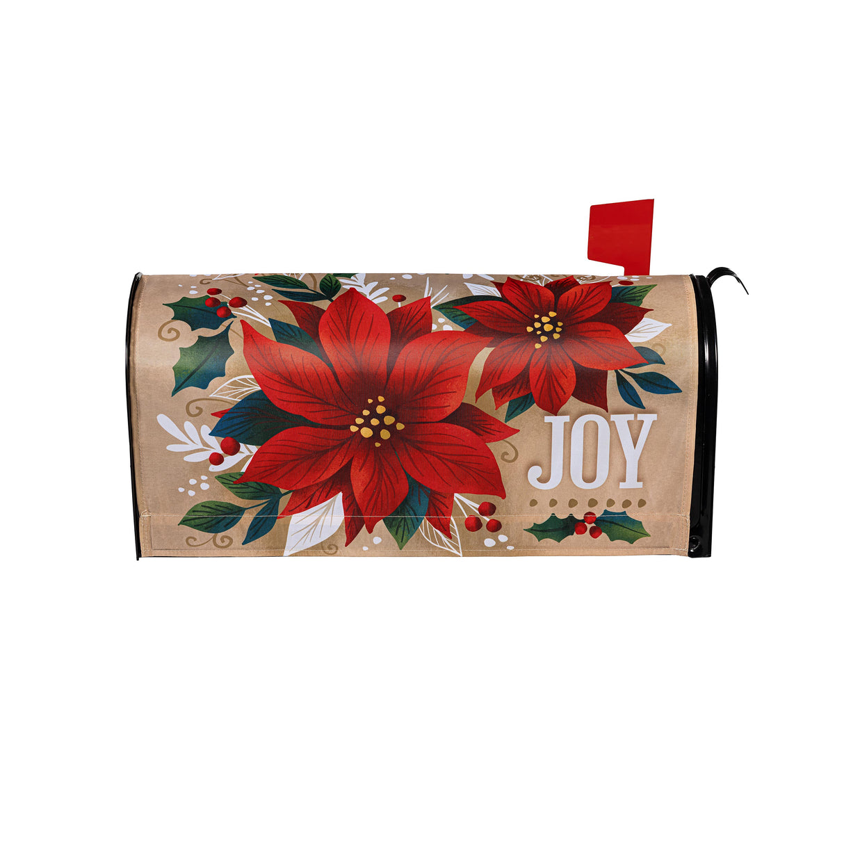 Joy Poinsettia Mailbox Cover