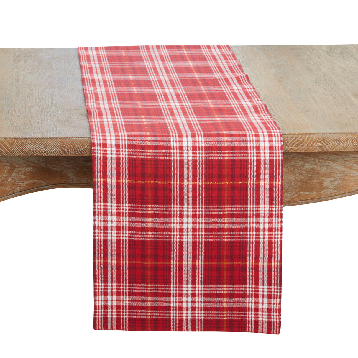 Recycled Red Plaid Table Runner