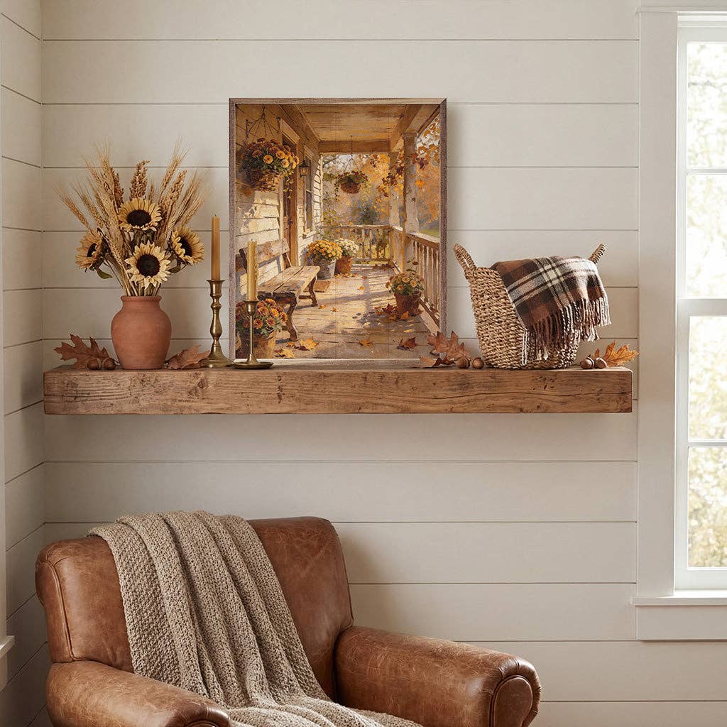 Fall's Front Porch Wood Art
