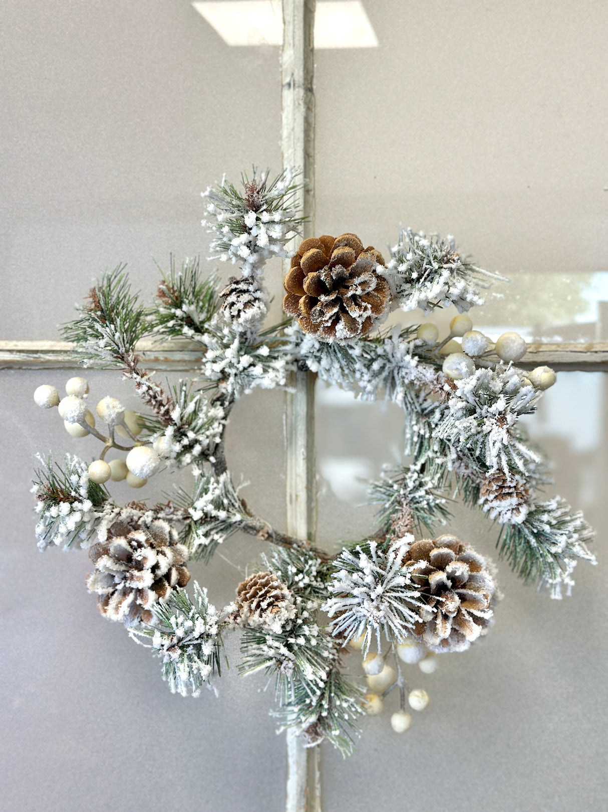 11.5" Winter Fest Pine Candle Ring