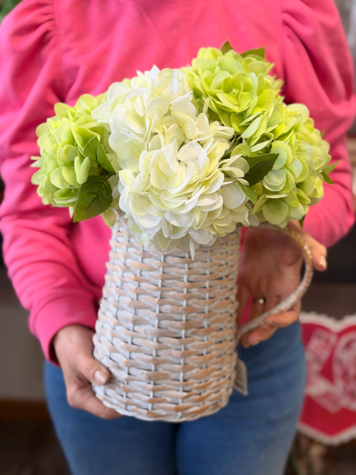 White Real Touch Hydrangea Pick