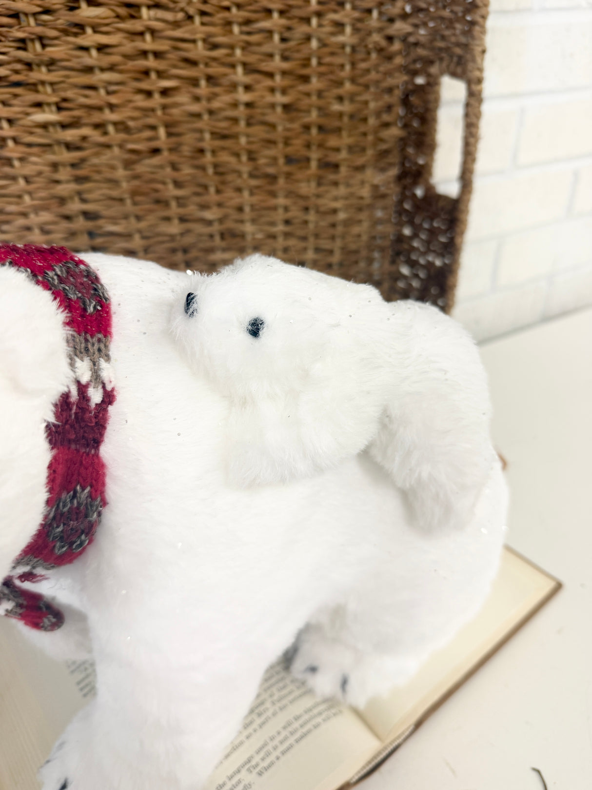 White & Red Bear with Cub