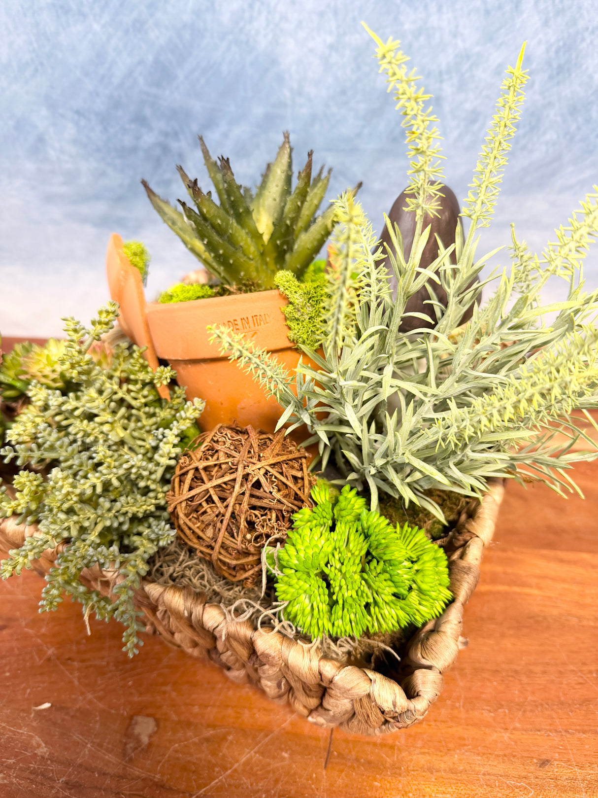 12" Succulent Garden Dish Centerpiece