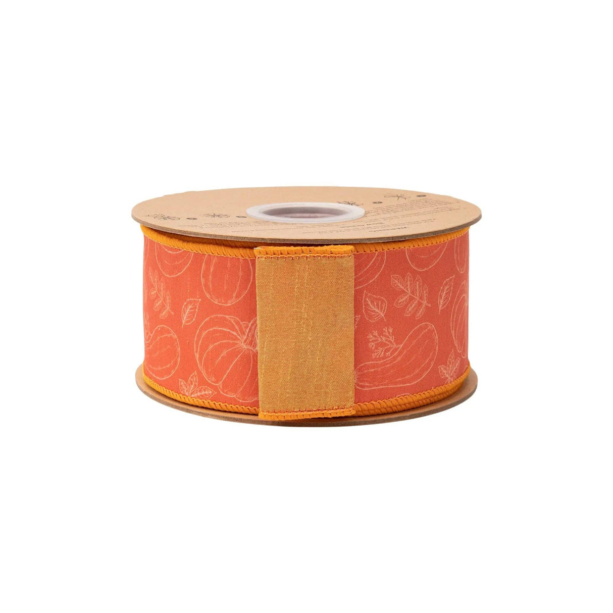 2.5" Orange Gourd Wired Dupioni Ribbon Bolt
