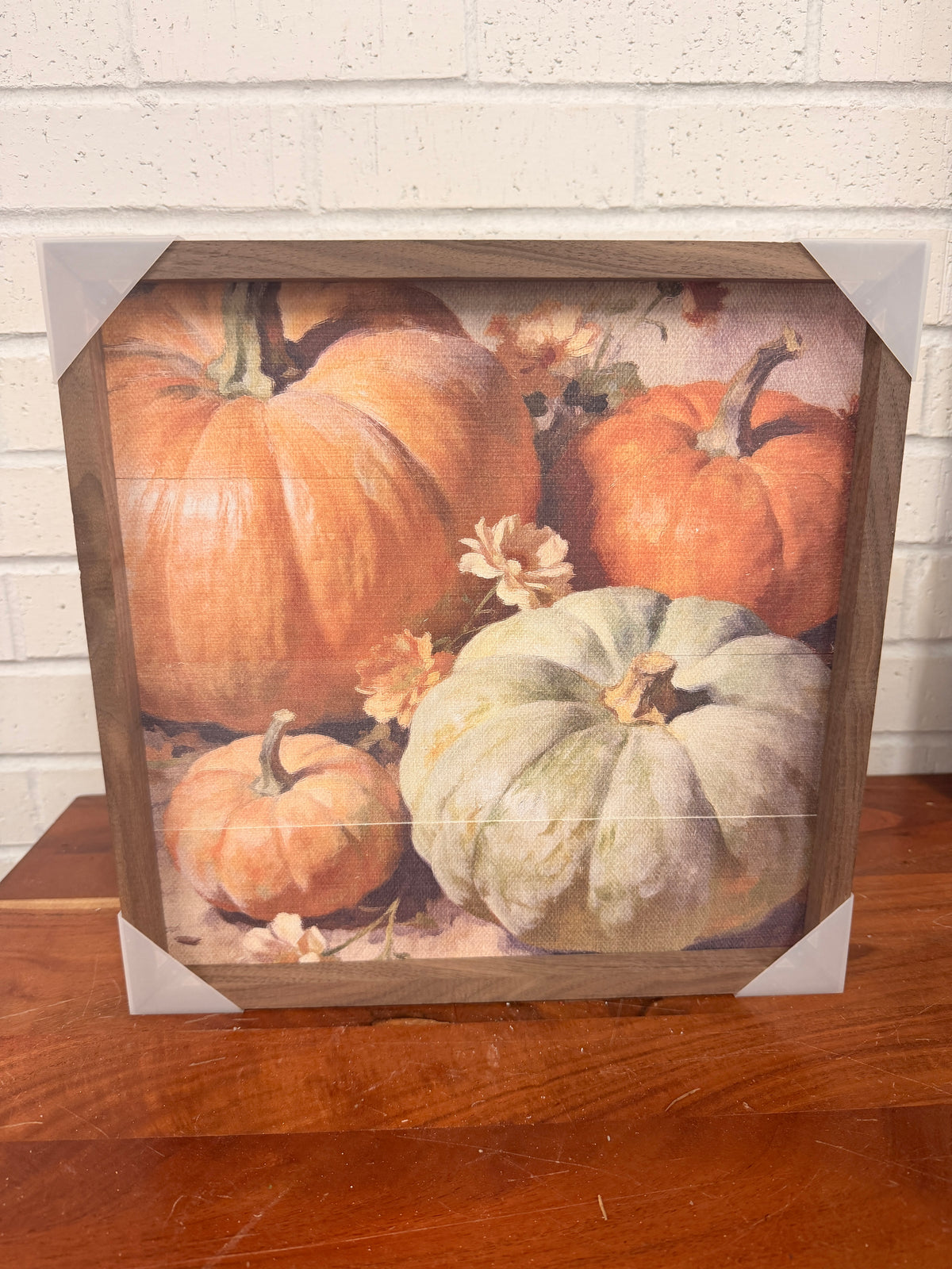 Pastel Pumpkin Arrangement Wood Art