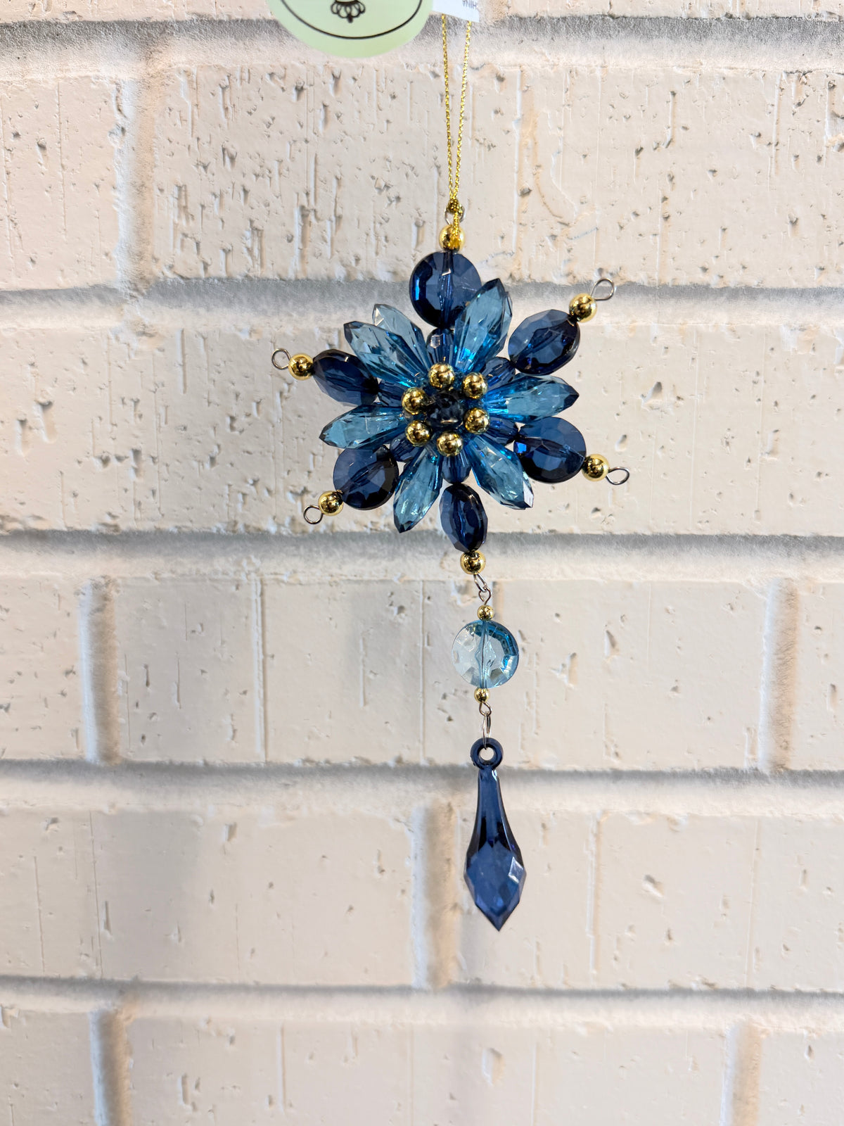 Blue Acrylic Blossom Drop Ornament