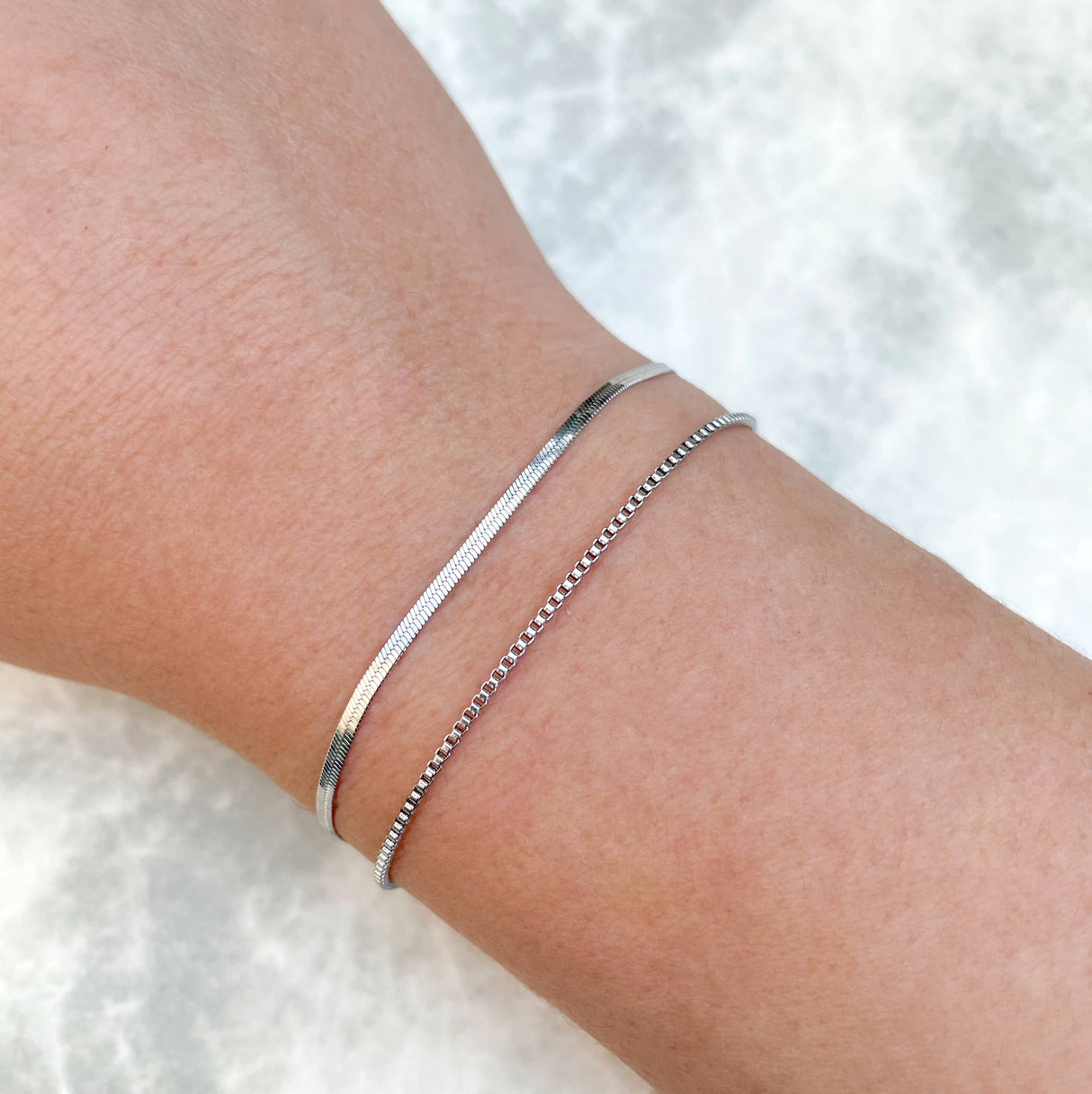 Rope Dainty Silver Bracelet - Waterproof Chain