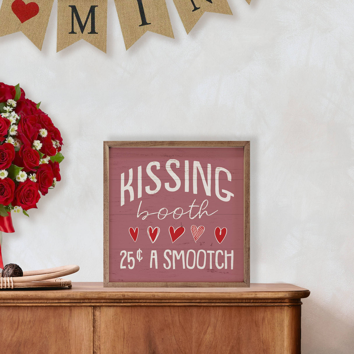 Kissing Booth Smootch Wood Art