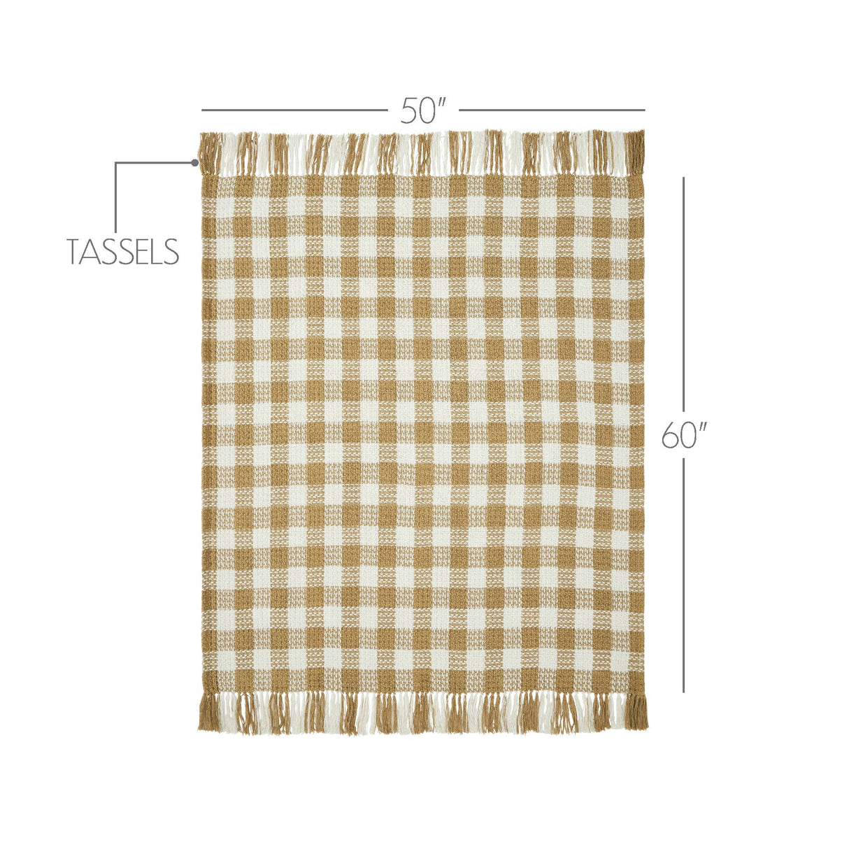 Golden Wheat Heritage Check Throw Blanket