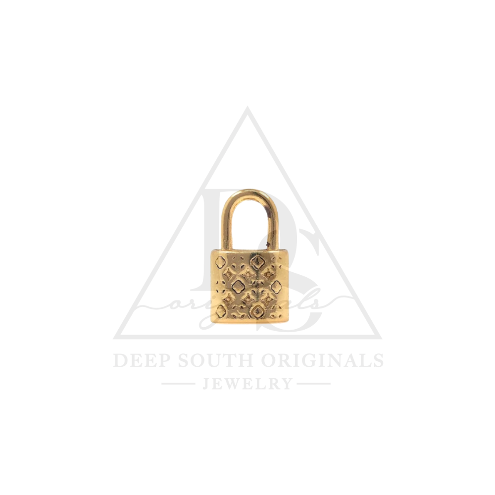 Mini Lock Charm~ 14k Gold Plated Brass Charm