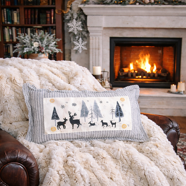 Gray Stripe Interchangeable Pillow