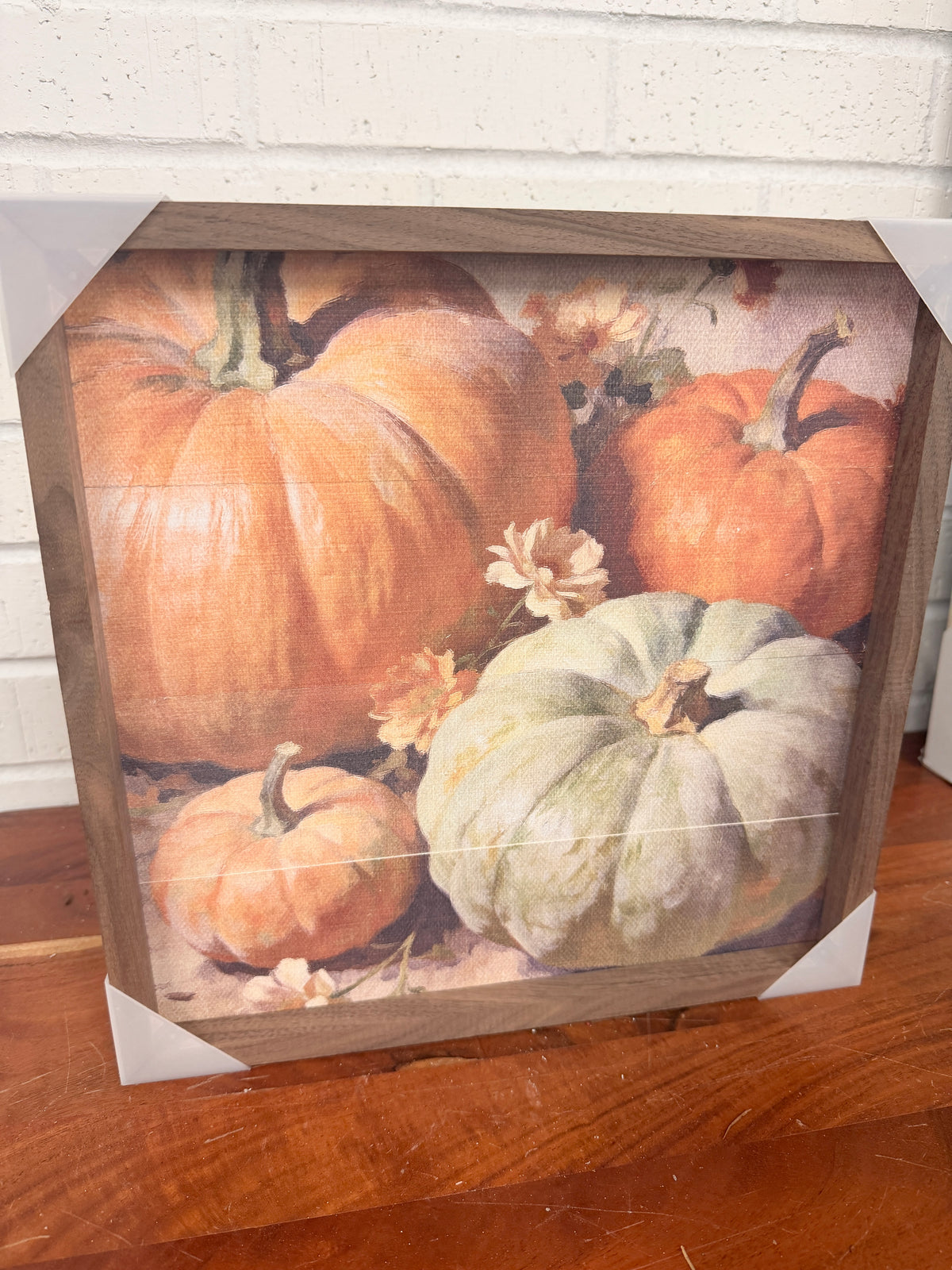 Pastel Pumpkin Arrangement Wood Art