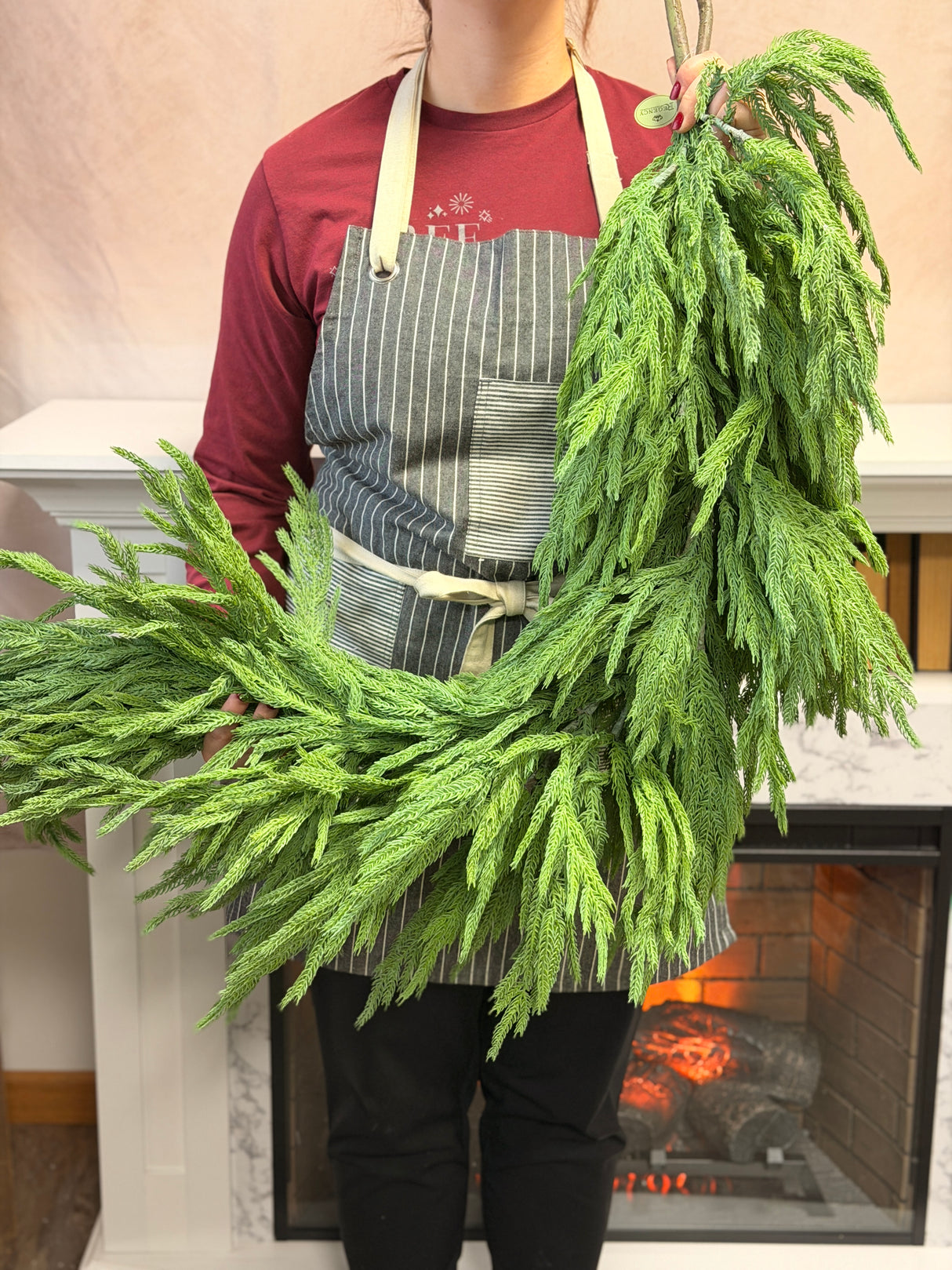 48" Thick Sage Real Touch Norfolk Pine Garland