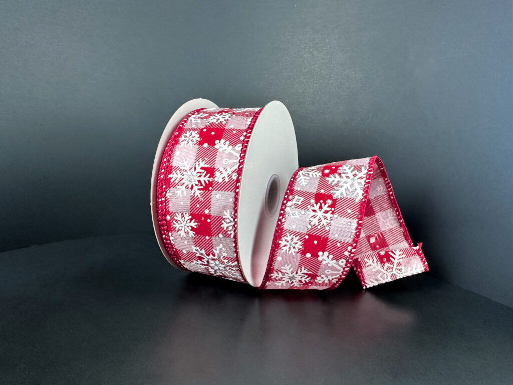 1.5" Snowflake Chex Satin Ribbon Bolt