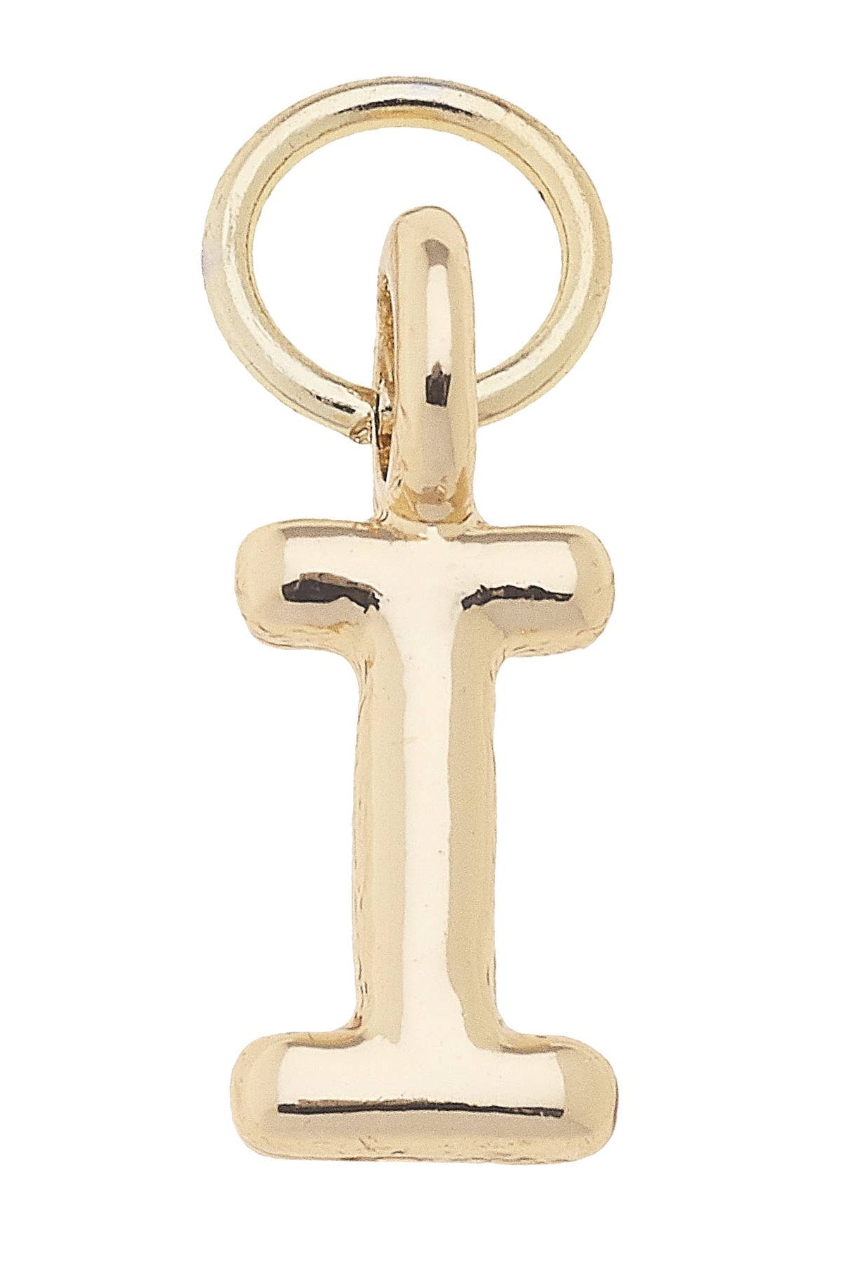 B Mini Initial Charm in Shiny Gold