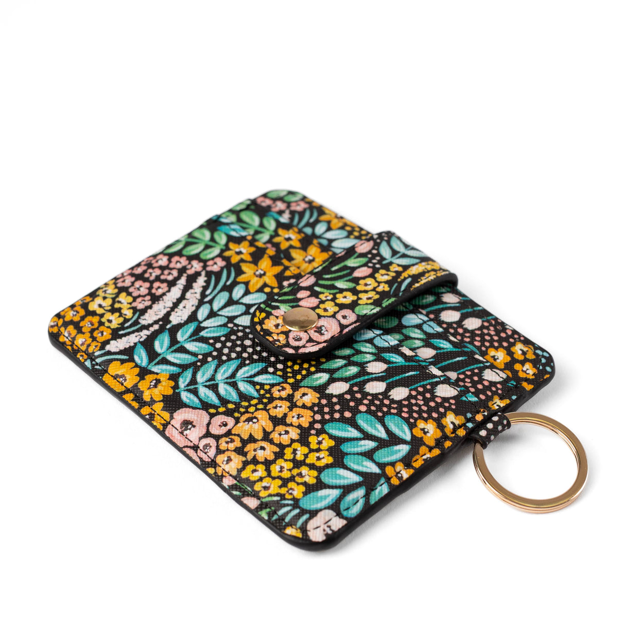 Black Floral Card Wallet