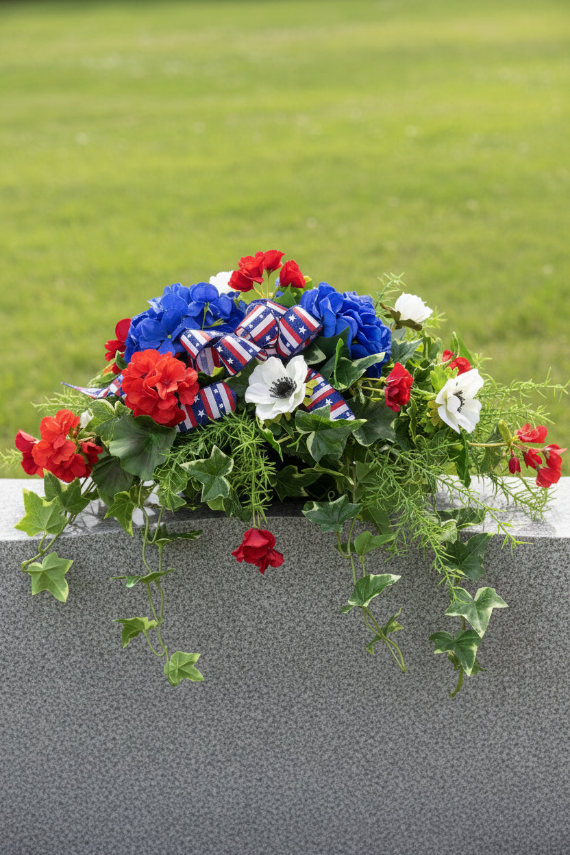 30" UV Protect Patriotic Charm Memorial Saddle