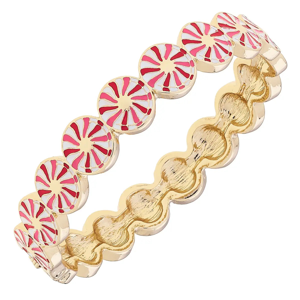 Peppermint Enamel Hinge Bangle