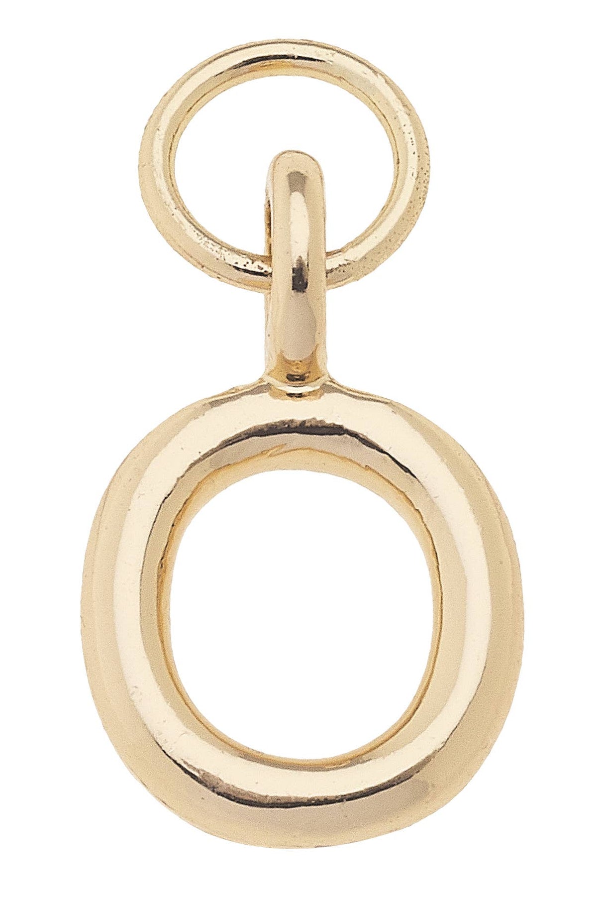 F Mini Initial Charm in Shiny Gold