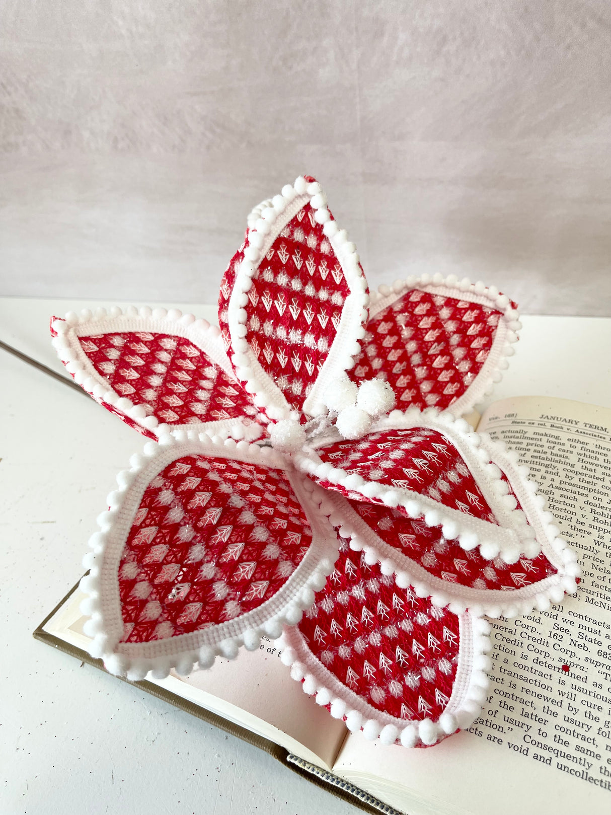 Winter Fun Red Poinsettia Pick