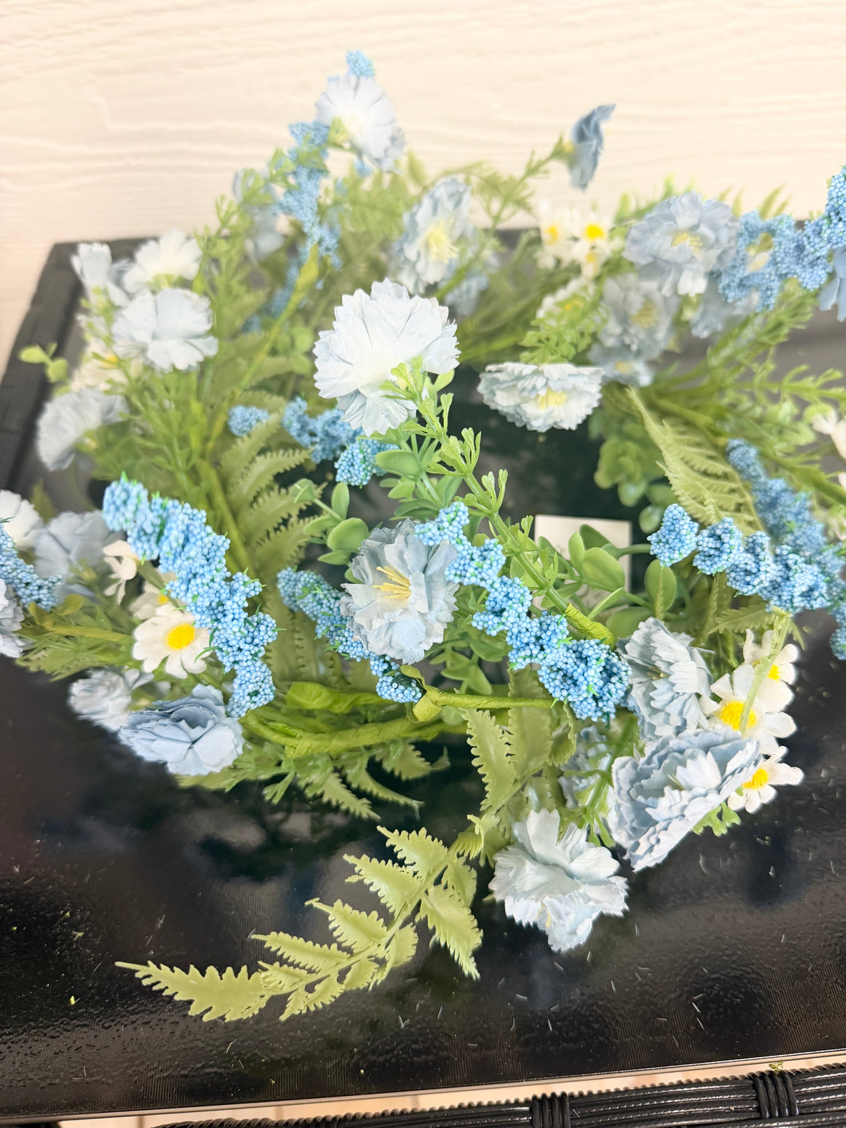 Mixed Flower Mini Blue Candle Ring
