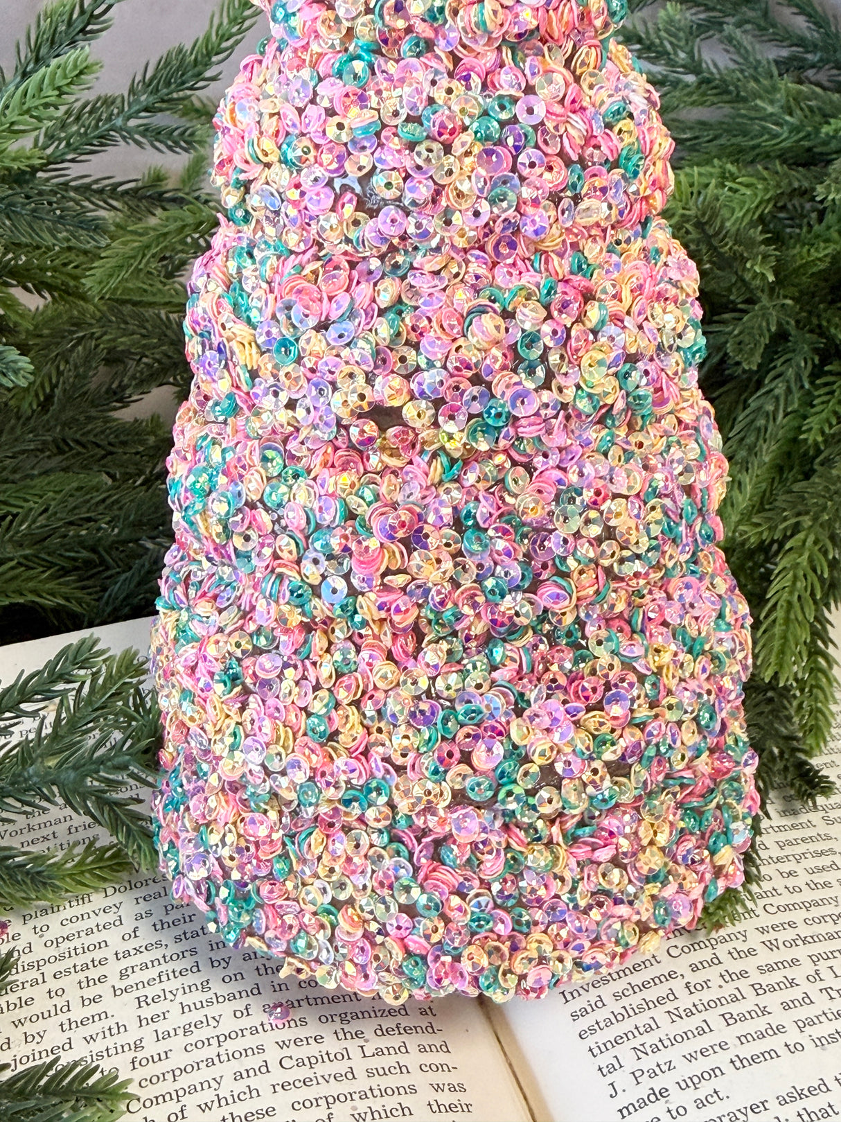 8.5" Sweet Tooth Sequins Glass Tree