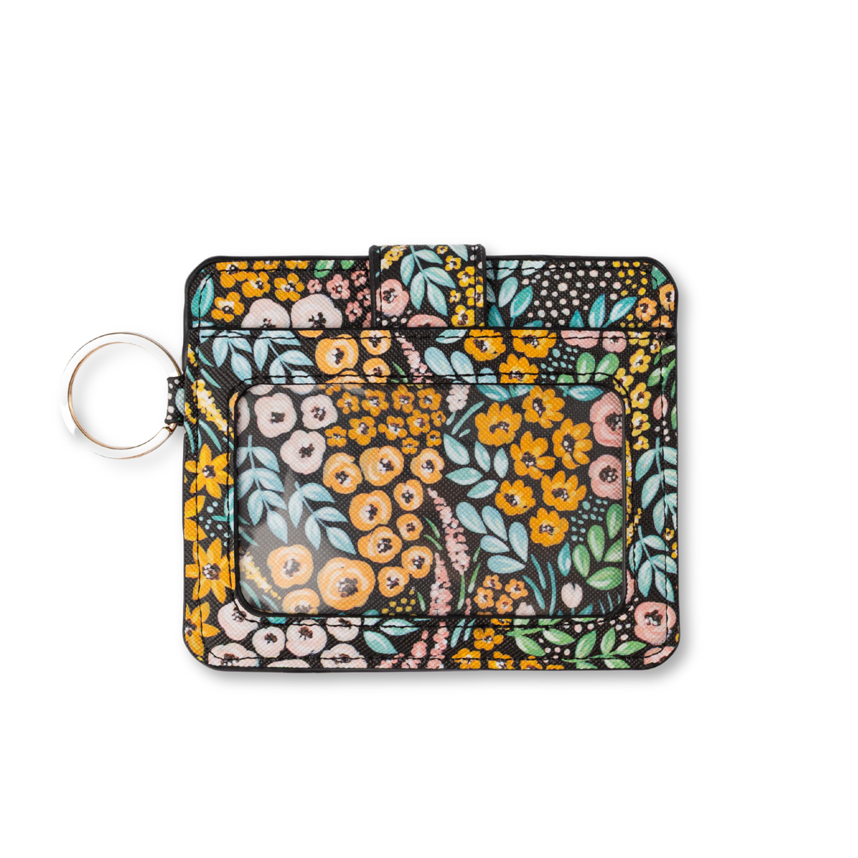 Black Floral Card Wallet