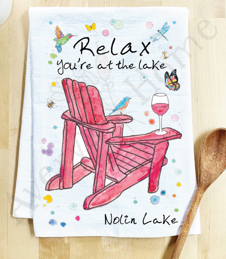 Relax At the Lake Tea Towel