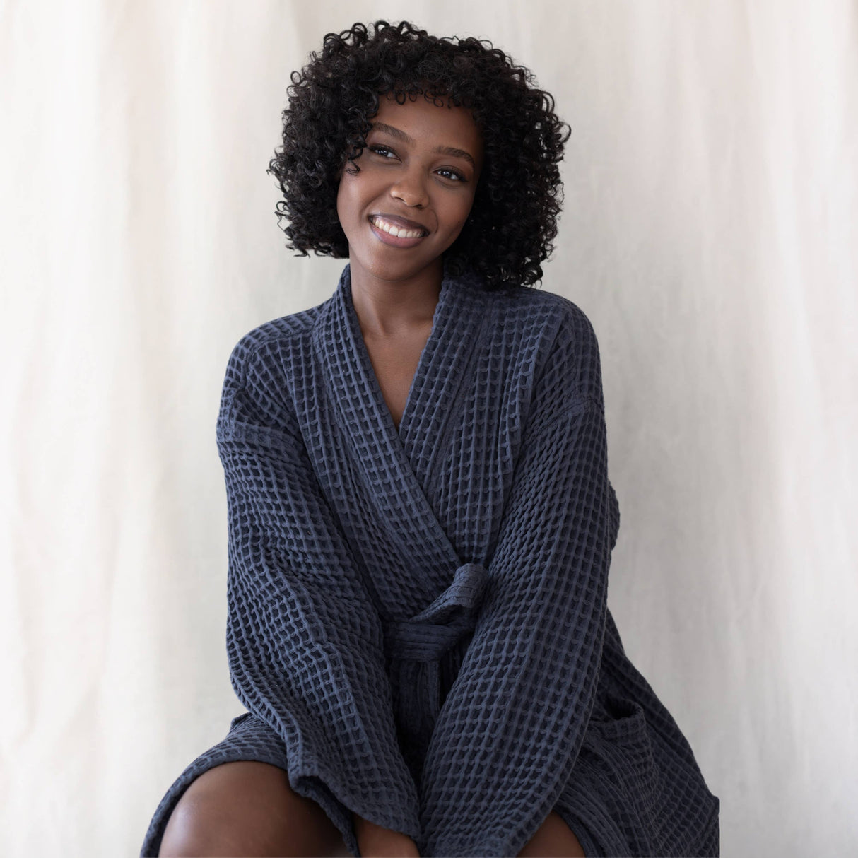 Anthracite Luxurious Waffle Bathrobe / 3XL