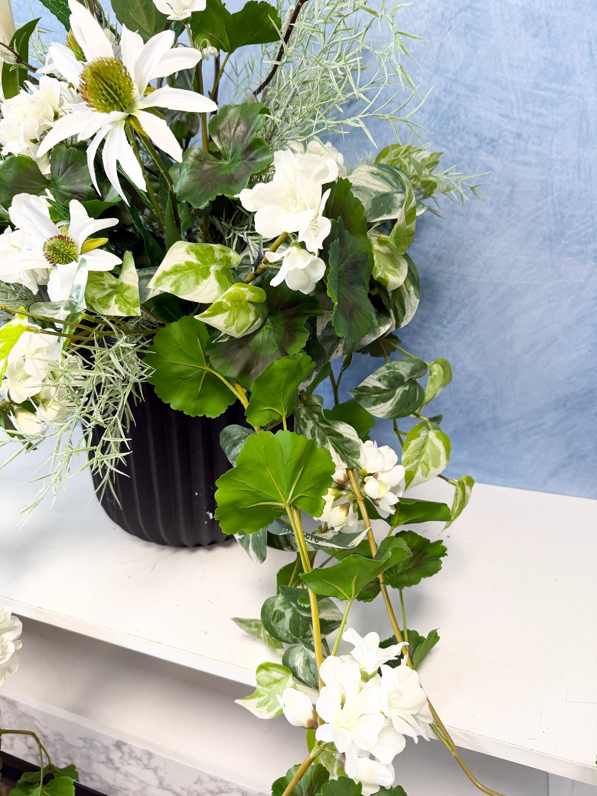 39" Whispering Whites Porch Pot