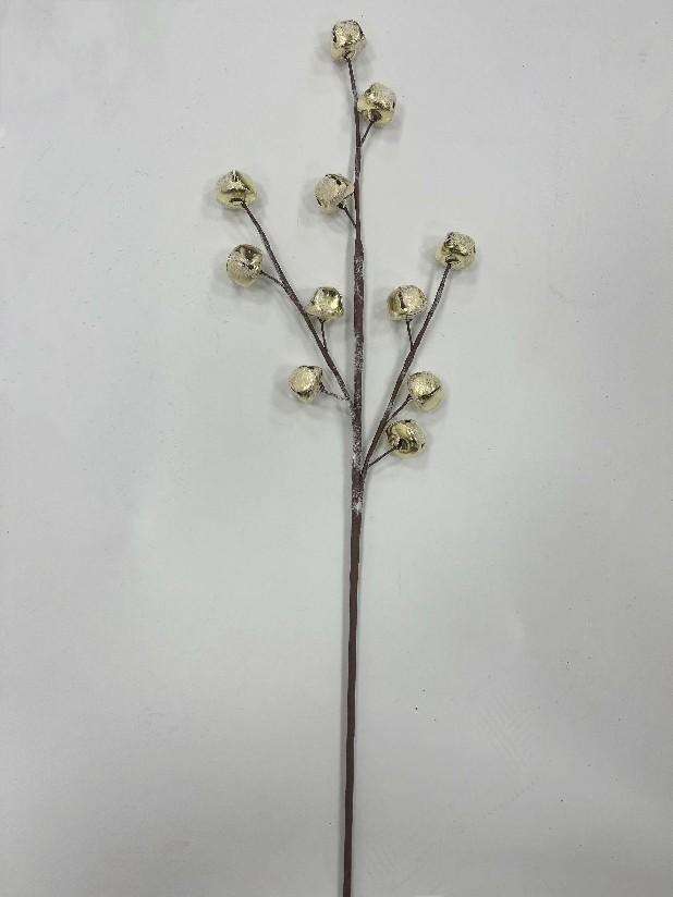 Gold Frosted Bells Spray