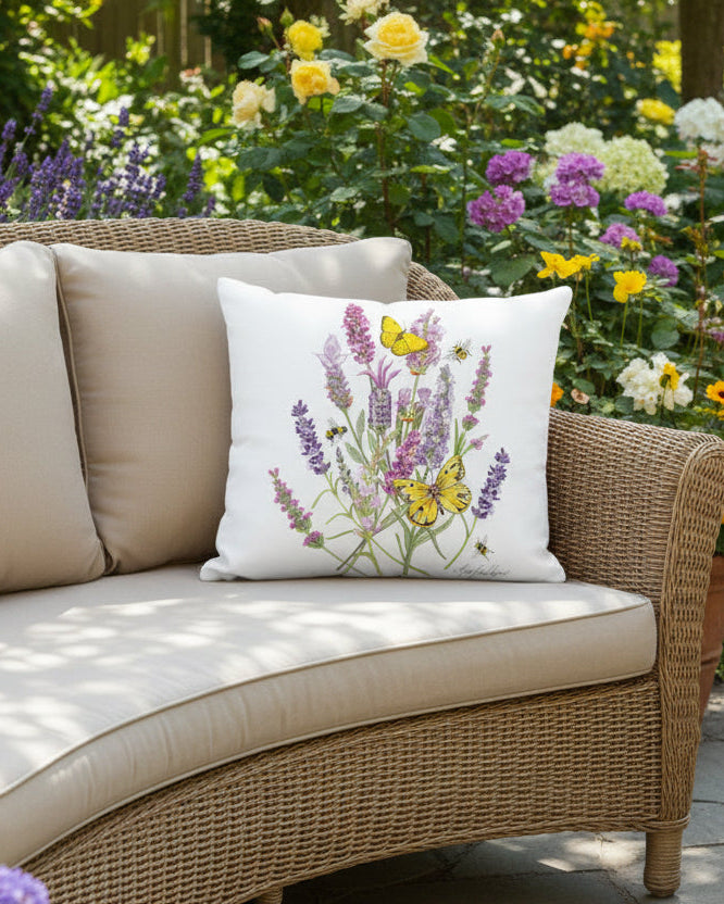 Butterfly Lavender Indoor/Outdoor Pillow