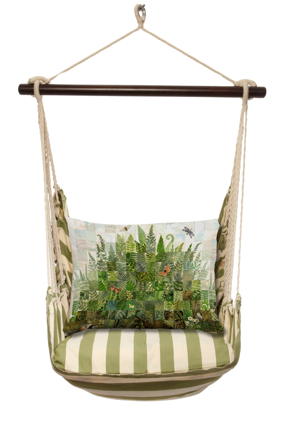 Green Palms Stripe Hammock Swing Bundle